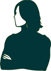 Elegant woman silhouette in deep thought, perfect for meditation, self-reflection, and calmness themes.