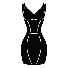 leather bodycon dress vector icon
