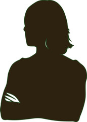 Minimalist pensive woman silhouette vector, great for mood illustrations, posters, and concept art.