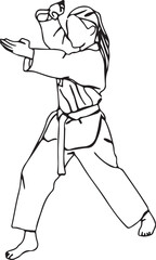 martial arts, fighter pose, self defense, athlete vector, competition drawing, combat skill, strength posture, training illustration, disciplined art, physical movement