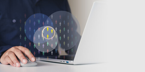 Niche marketing and personalization concept. Marketing segmentation strategy and consumer analysis....