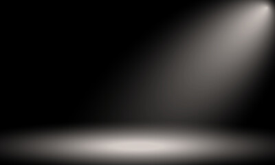 Golden studio room gradient background with spotlights shining on abstract pattern floor, empty space for award ceremony, luxury premium scene, vector illustration.