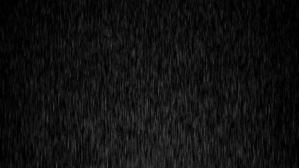 Rain streaks animated overlay on black background. Strong raining motion- Heavy rain drop animation. Raining overlay- Closeup water rainfall. Seamless looping. Rain animation against dark background. - Powered by Adobe