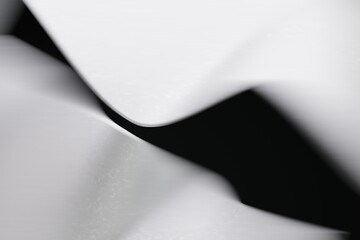 Abstract flowing monochrome curves create a dynamic artistic composition.