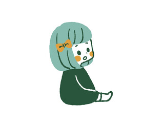座っている女の子