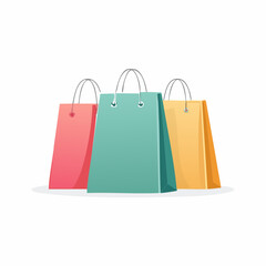 Vibrant shopping bags ready for purchases, conveying excitement for retail therapy and consumerism