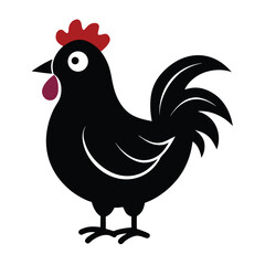 chiken black vector icon
