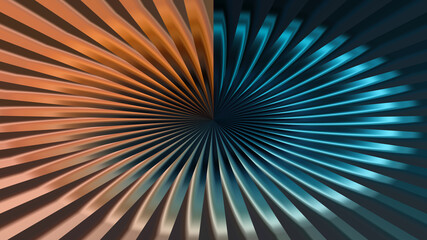 Obraz premium Abstract background with a spiral pattern in orange and blue, creating a visually striking and modern design element for various applications
