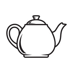 Vector art of simple line drawing of a teapot