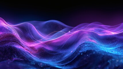 Fototapeta premium Futuristic neon tech backgrounds with glowing gradients, geometric light shapes and cyber aesthetic. Perfect for modern UI design, digital art, sci-fi concepts, and tech branding visuals.