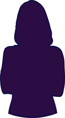 Beautiful pensive woman vector silhouette, perfect for creative design, introspection, and emotional art.