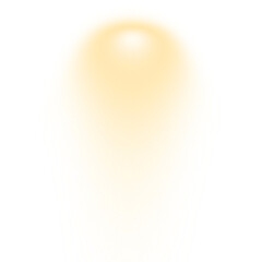 Glowing Energy Pillar Design in Bright Yellow Tones isolated on transparent background