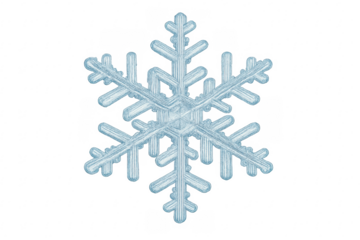 Snowflake crystal winter holiday decoration on transparent background