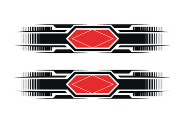 Car Stickers and Wrap Design Set,  Vector racing stripe templates and auto body decals for motorsport branding, performance car tuning, and creative automotive graphics.