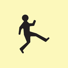Silhouette of a man walking icon vector illustration. A person walking happily sign