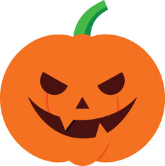 Silhouette of a winking jack-o'-lantern with a crooked grin isolated on white background.