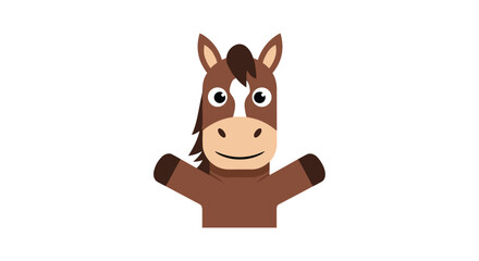 Obraz premium A friendly cartoon horse puppet with its arms open wide.