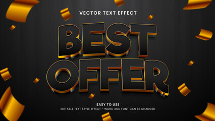 best offer editable text effect 3d vector