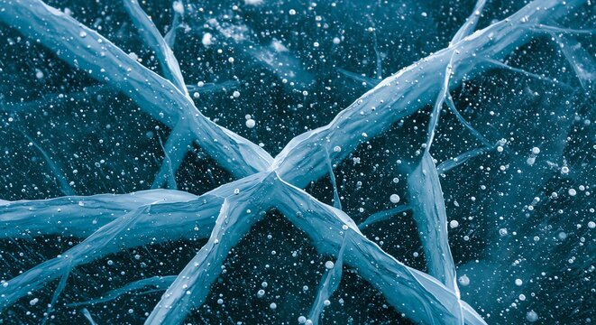 Abstract Blue Neural Network Structure in Digital Art Style