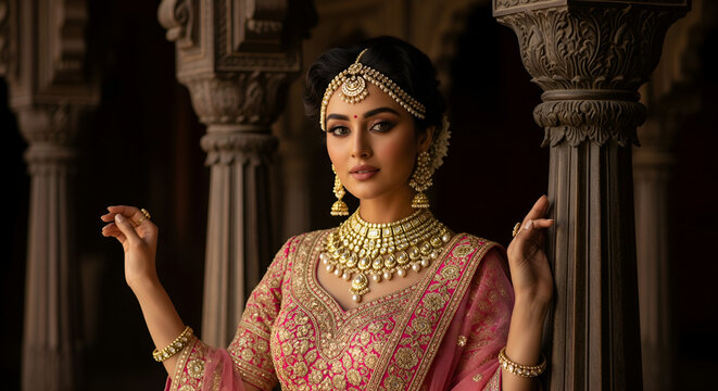 Elegant Indian Bride in Jaipur, Traditional Wedding Jewelry