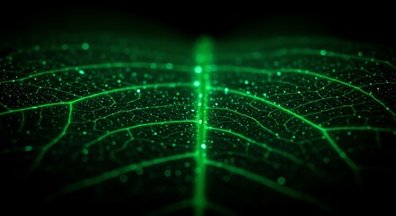 Digital Green Leaf Network Pattern Abstract Technology Background