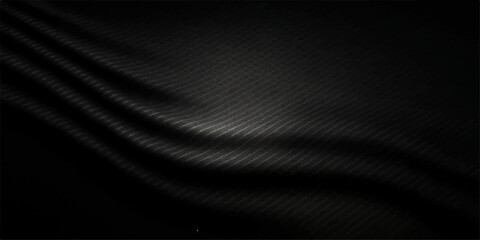 Dark luxury black satin silk fabric texture backdrop with a smooth, flowing surface