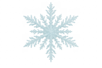 Ice crystal snowflake on transparent background for winter design
