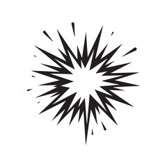 Obraz premium Modern Black Spark Symbol with Structured Geometric Precision