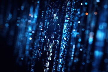 Abstract technology background showcases dynamic blue patterns representing data flow and digital connections in a futuristic setting