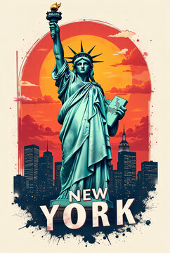 new york city skyline illustration