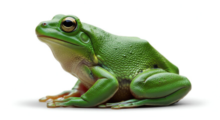 Fototapeta premium Green frog isolated on white background
