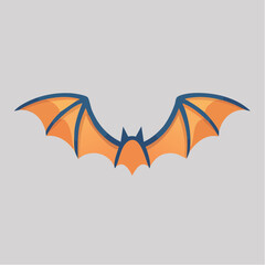 Cute Orange Bat Illustration for Halloween, Party Decoration, and Creepy Designs