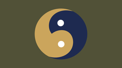 Flat vector of two crescent moons interlocked softly forming a balanced yin-yang symbol.
