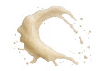 Beer foam splash creating dynamic liquid shape