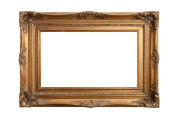 Ornate golden picture frame with intricate corner details