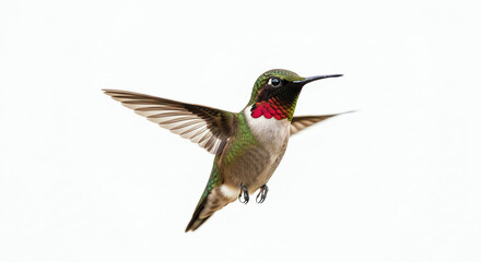 Fototapeta premium Ruby-throated hummingbird bird with transparent background