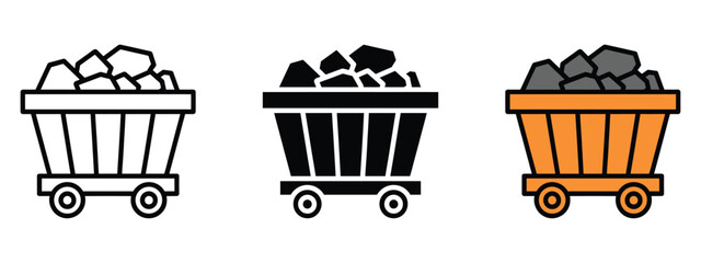 Mining Cart icon vector. industrial processes, energy, industry, and raw materials symbol. vector illustration. © MdNurul