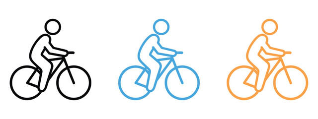 Man on bicycle icon vector. healthy lifestyle choices and eco friendly transport symbol. vector illustration.