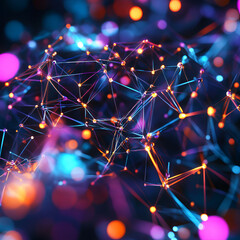 Abstract Digital Network, Digital Web of Colors, Abstract Tech Network, Light in Motion, Quantum Connections, Colorful Network Art, Futuristic Data Flow, Vibrant Neural Web, Electric Network of Light