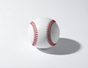 Classic Baseball Detail High-Angle Studio Shot of a Regulation Ball on White Surface