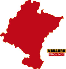 Solid map of Navarra Province of Spain in national color