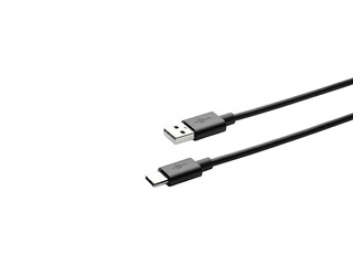 Usb type a to usb type c charging cable isolated on transparent background