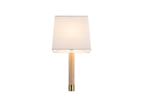 Modern wall sconce lamp with fabric shade isolated on transparent background