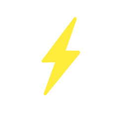 Lightning bolt icon for energy, electricity, and power concept／エネルギーや電力を象徴する雷マークアイコン