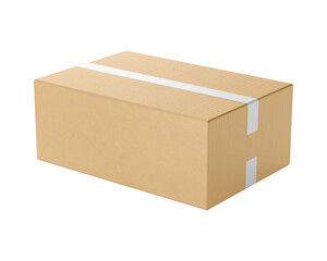 Shipping Carton Box Mockup Transparent Background