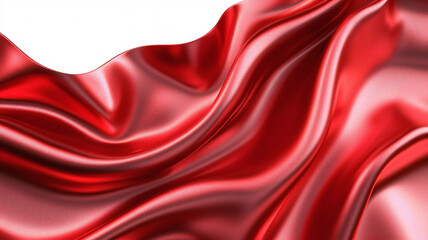 Obraz premium Smooth Red Silk Fabric Flowing Elegantly in Natural Light Display