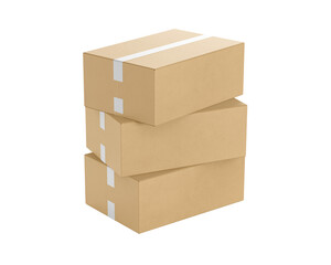 Shipping Carton Box Mockup Transparent Background