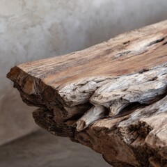 Rustic Wooden Table with Natural Texture and Organic Design Elements