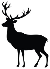 Obraz premium Majestic Reindeer Silhouette with Grand Antlers Standing Gracefully