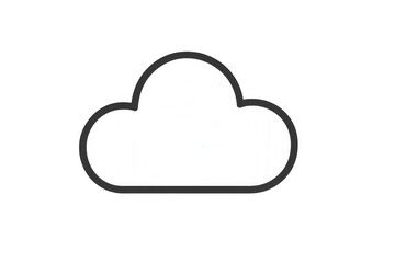 Cloud computing concept symbolizing data storage, network synchronization, and internet technology with a white icon